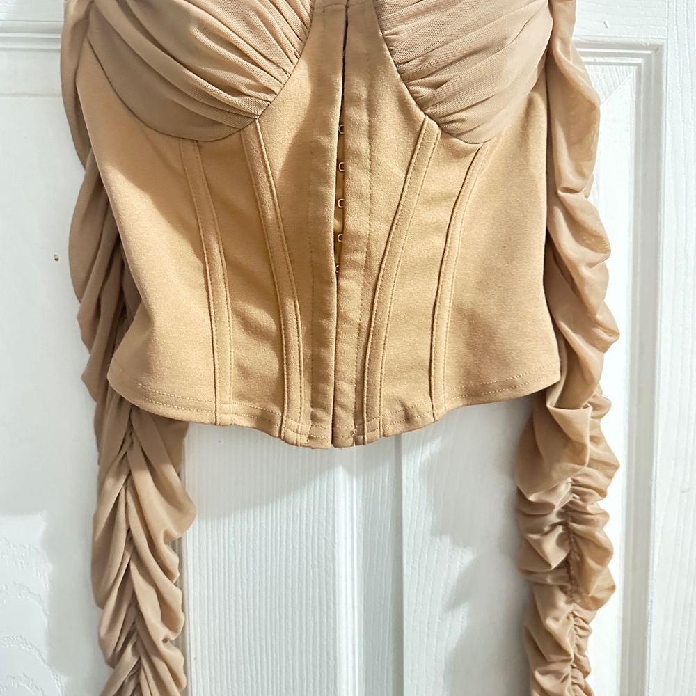 Black Ruched Bodysuit - Picture 2 of 7